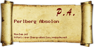 Perlberg Absolon névjegykártya